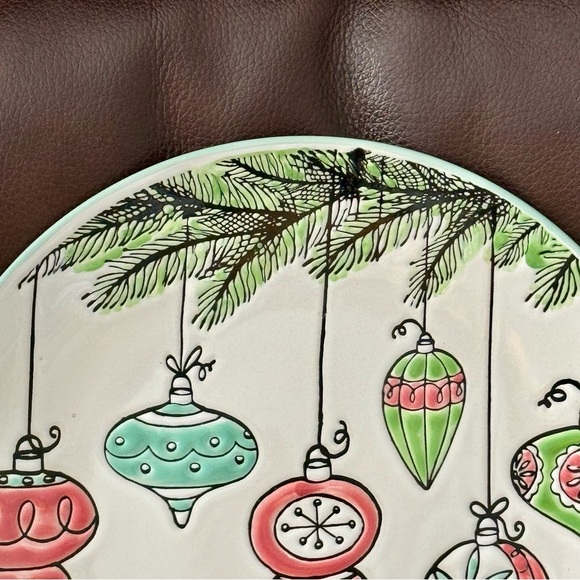 Pastel Christmas Ornaments 10.5” Ceramic Plate - Spectrum Designz Hobby Lobby - Picture 4 of 8